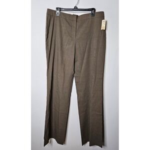 Elie Tahari Vintage Bergdorf Goodman‎ Linen Dress Pants Straight Career Brown 14